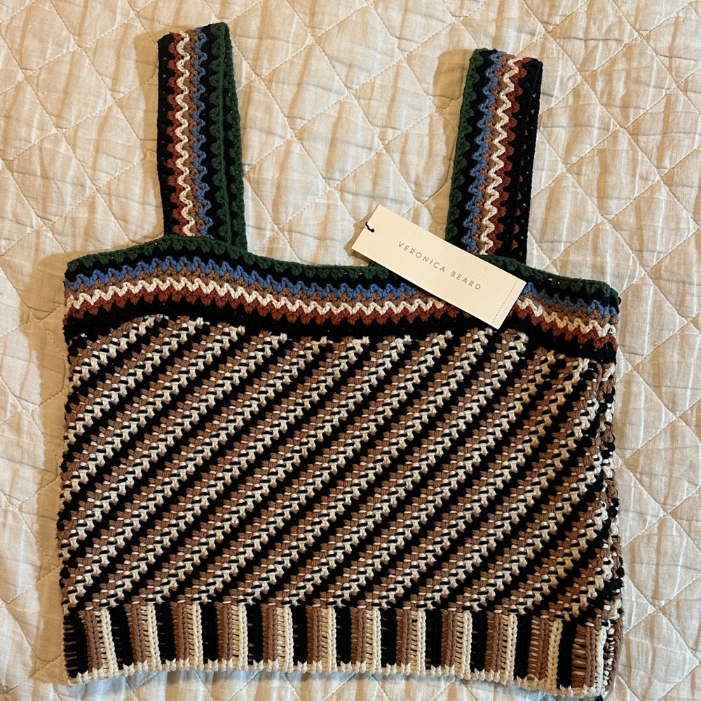 Veronica Beard Livina Crochet Tank Top – Multi – Size Small